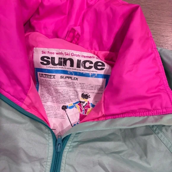 Retro vintage Sunice ski jacket 1/2 zip Windbreaker Sz 10 - Picture 3 of 8
